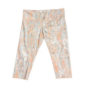 Alo Yoga Women’s Airbrush Snake Print Capri Leggings Orange Size Large